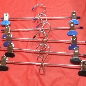 Set of Metal Clip Hangers with Blue and Black Accents